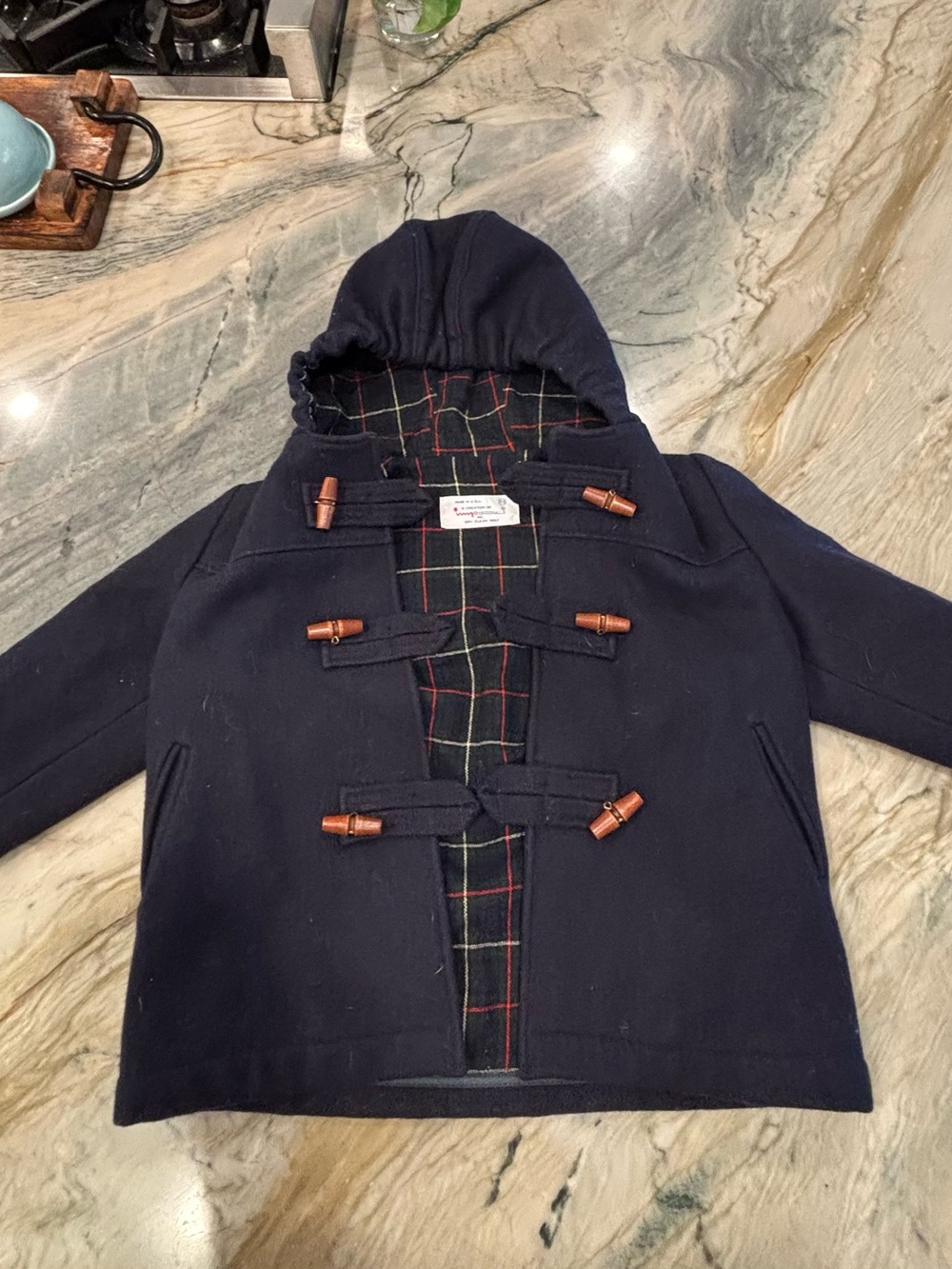 Kids Navy Wool Pea Coat - Made in the USA